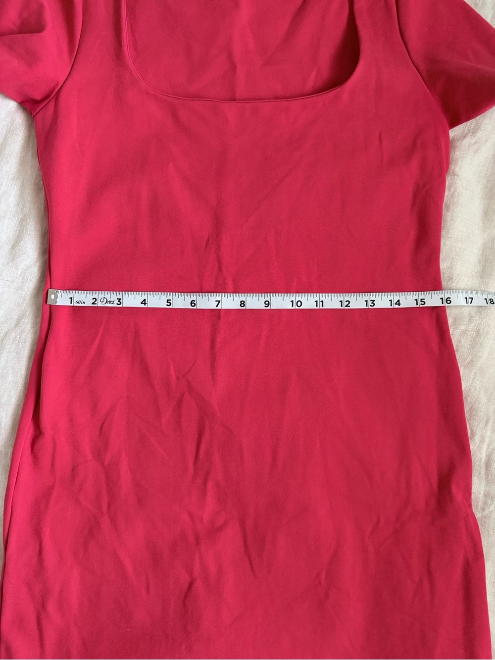 Reformation Carol Mini Dress in Red with Square Neckline - Picture 6 of 8